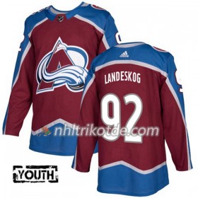 Colorado Avalanche Trikot Gabriel Landeskog 92 Adidas 2017-2018 Burgundy Rot Authentic - Kinder